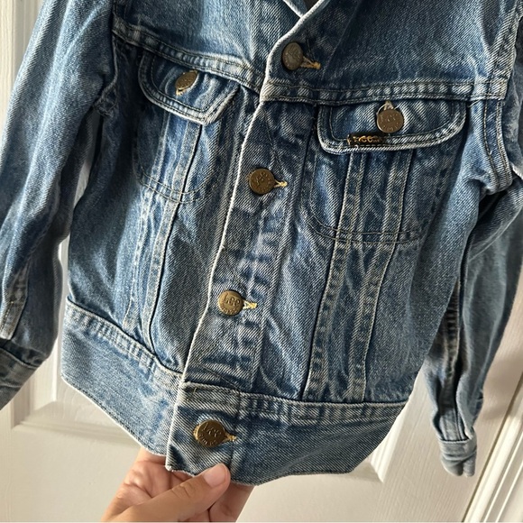 Lee Vintage Girl’s Denim Jacket Pink Corduroy Collar Size 8 - Picture 6 of 13